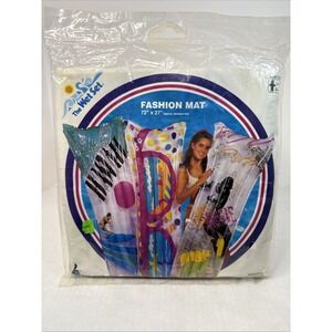 VTG 1994 INTEX The Wet Set Fashion Mat "Lets Boogie" Air Pool Float 72" x‎ 27"